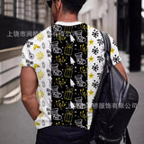 3D Christmas Style Digital Print Men's Short Sleeve T-shirt Casual Short Sleeve