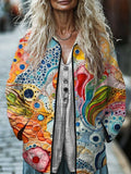 Women's Cotton Padded Jacket With Digital Floral Print