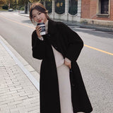 Loose-fit, Turn-down Collar, Double-faced Wool Coat, Mid-length Style