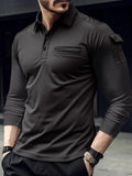 Arm Pocket Shoulder Patch Design Muscular Look Men's Top