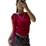 Solid-color Sleeveless Ruffled Fringed Tank Top