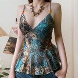 Resort-style Ethnic-style Strapless Backless Cropped Top For Women