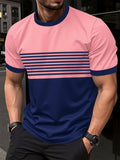Fashionable And Minimalist Men's Crew-neck Casual Short-sleeve Shirt