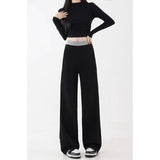 Women's AutumnWinter Fleece-Lined Loose Effortless-Style Sweatpants With A Slimming Effect For Pear-Shaped Figures