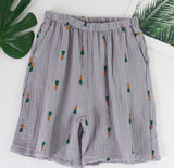 Men's Home Wear Loose-fitting Short Shorts Made Of Pure Cotton Crepe