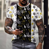 3D Christmas Style Digital Print Men's Short Sleeve T-shirt Casual Short Sleeve
