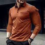 Arm Pocket Shoulder Patch Design Muscular Look Men's Top
