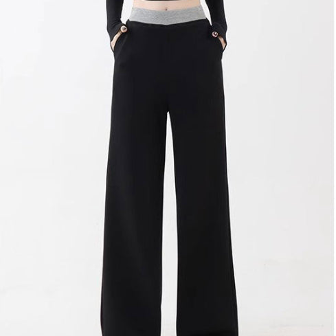 Women's AutumnWinter Fleece-Lined Loose Effortless-Style Sweatpants With A Slimming Effect For Pear-Shaped Figures