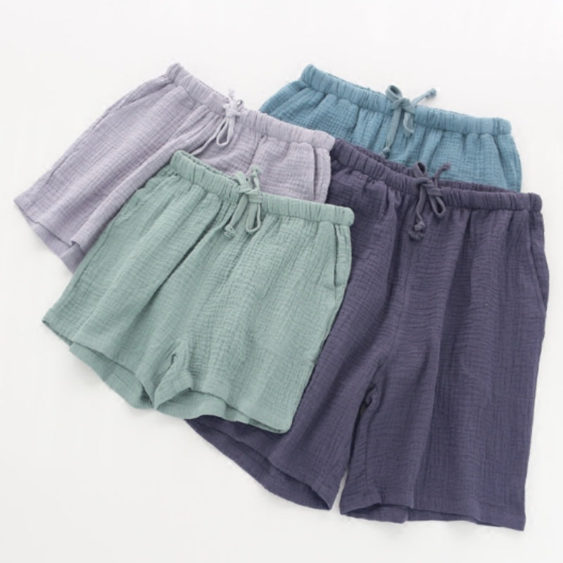 Men's Home Wear Loose-fitting Short Shorts Made Of Pure Cotton Crepe