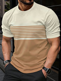 Fashionable And Minimalist Men's Crew-neck Casual Short-sleeve Shirt