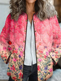 Women's Cotton Padded Jacket With Digital Floral Print