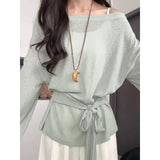 Outerwear Slightly Sheer Air-conditioning T-shirt With A Fitted Waist And Off-the-shoulder Design