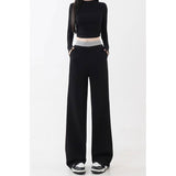Women's AutumnWinter Fleece-Lined Loose Effortless-Style Sweatpants With A Slimming Effect For Pear-Shaped Figures